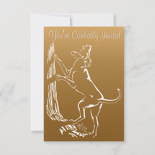 Hound Dog Invitations Personalise Hunting Dog Card (Front)