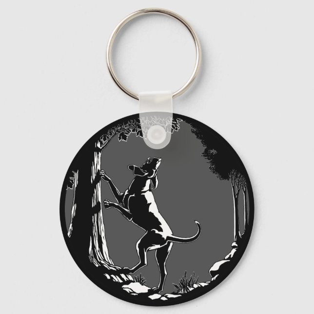 Hound Dog Keychain Hunting Dog Art Keychains (Front)