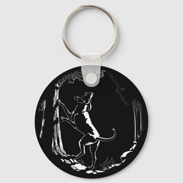 Hound Dog Keychain Hunting Dog Art Keychains (Front)