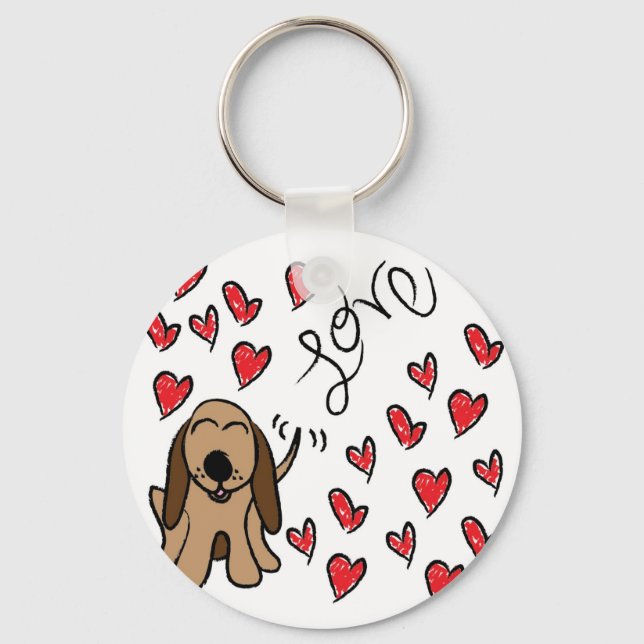 Hound Dog Love Key Ring (Front)