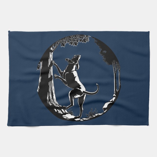 Hound Dog Towel Hunting Dog Art Tea Towel (Horizontal)
