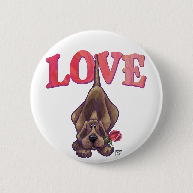 Hound Dog Valentine's Day 6 Cm Round Badge (Front)