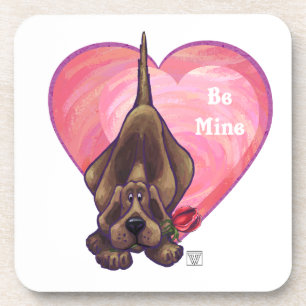 Hound Dog Valentine's Day Coaster
