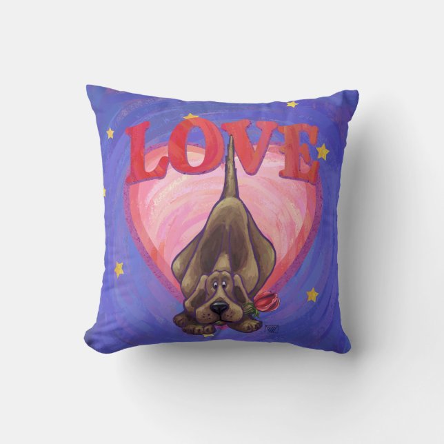 Hound Dog Valentine's Day Cushion (Front)