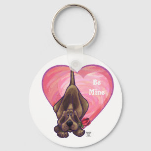 Hound Dog Valentine's Day Key Ring