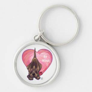 Hound Dog Valentine's Day Key Ring