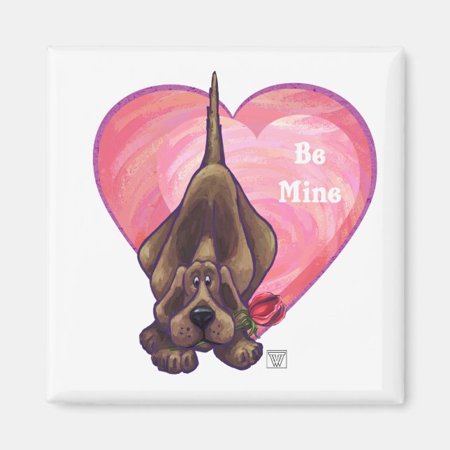 Hound Dog Valentine's Day Magnet (Front)