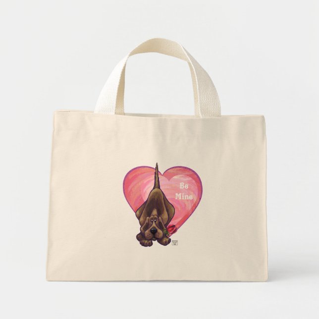 Hound Dog Valentine's Day Mini Tote Bag (Front)