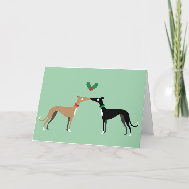 Hound kiss holiday card (Front)