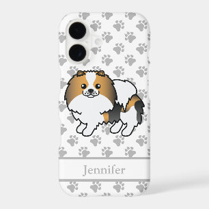 Hound Tricolor Pomeranian Cute Cartoon Dog & Name