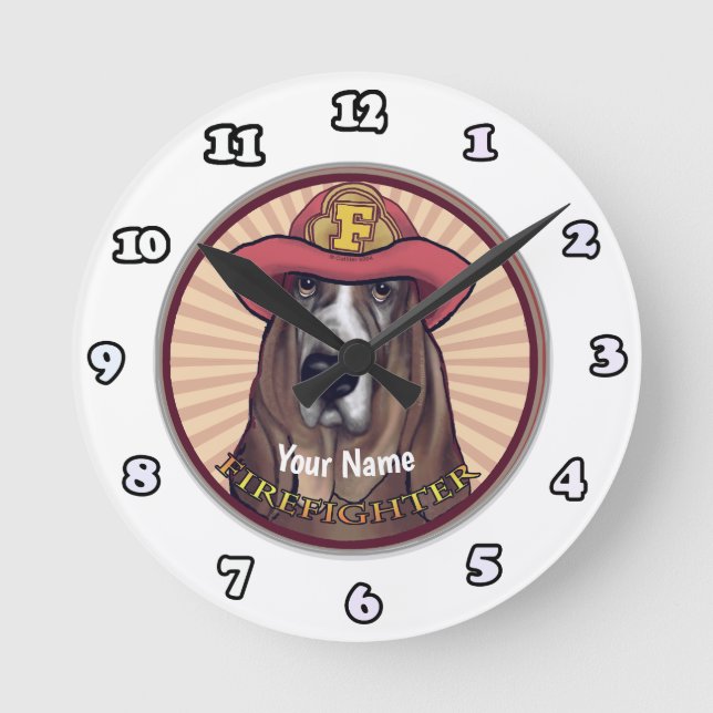 Hounddog Firefighter   clock (Front)