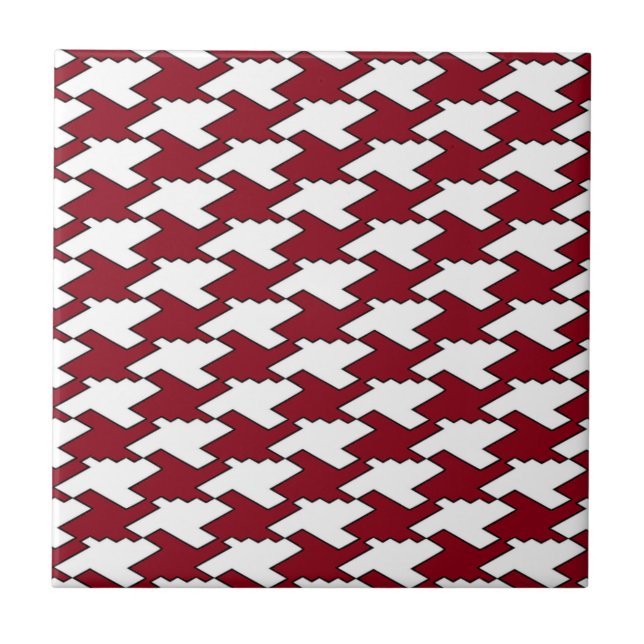Hounds Tooth Tessellation Ceramic Tile (Front)