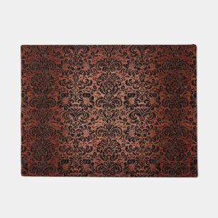 HOUNDSTOOTH1 BLACK MARBLE & COPPER BRUSHED METAL DOORMAT