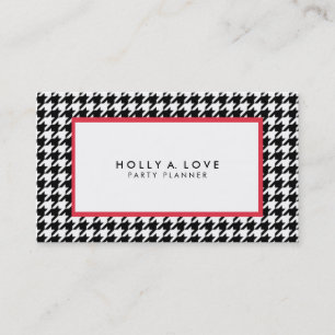 Houndstooth #2   Black & White   Customizable Business Card
