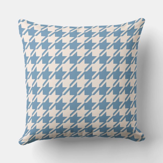 Houndstooth 2Way Blue+Cream Big Pattern Cushion (Back)