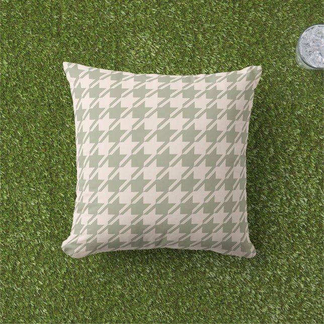 Houndstooth 2Way Green+Cream Big Pattern Cushion (Grass)