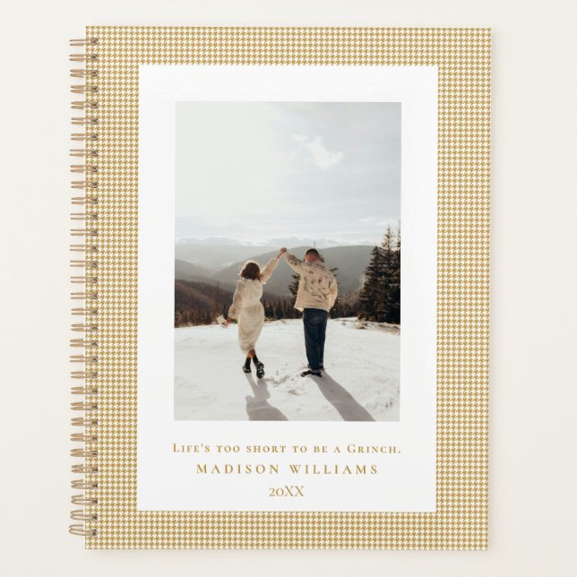 Houndstooth Aztec Gold frame photo  Planner (Front)