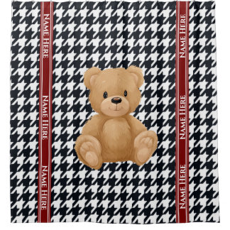 Houndstooth Bear Home, Shower Curtain