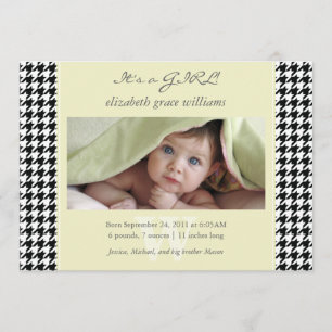 Houndstooth Birth Announcements