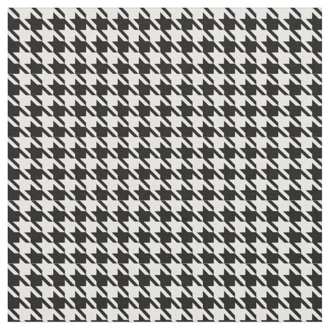 Houndstooth Black and White Fabric (Close Up)