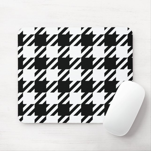 Houndstooth black and white mouse pad (With Mouse)