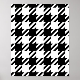 Houndstooth black and white poster