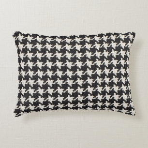 Houndstooth Black White Pattern Decorative Cushion