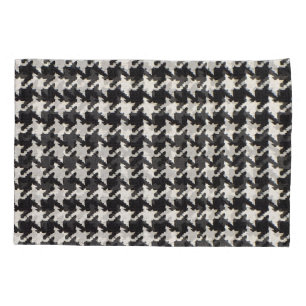 Houndstooth Black White Pattern Pillowcase