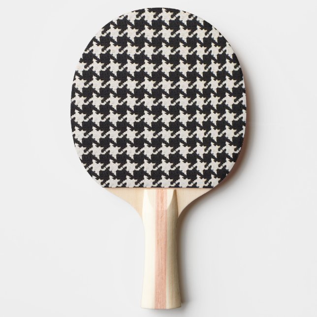 Houndstooth Black White Pattern Ping Pong Paddle (Front)