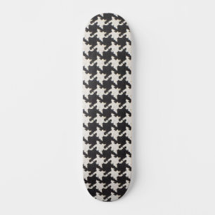 Houndstooth Black White Pattern Skateboard