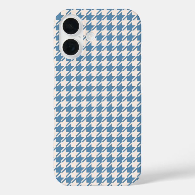 Houndstooth Blue+Cream Rpt Pattern Case-Mate iPhone Case (Back)
