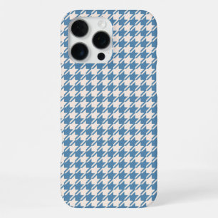 Houndstooth Blue+Cream Rpt Pattern iPhone 16 Pro Max Case