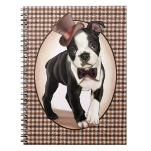 Houndstooth Boston Terrier Notebook