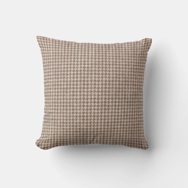 Houndstooth Brown Pattern Cushion (Front)