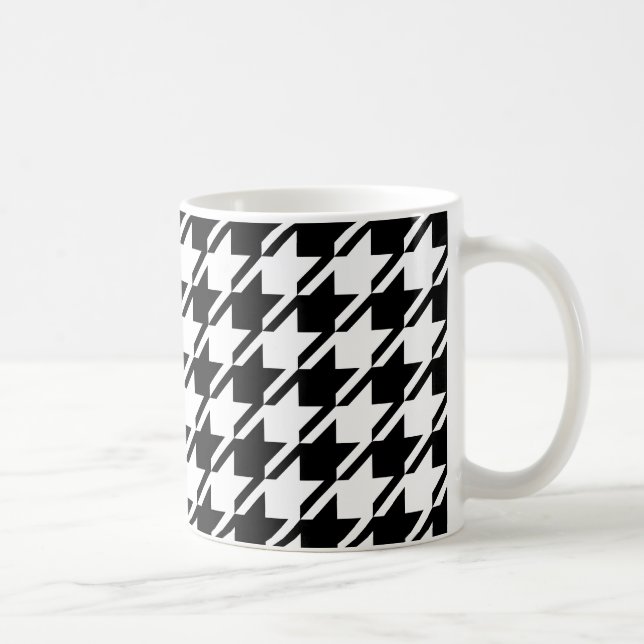 Houndstooth BW Big Pattern Coffee Mug (Right)