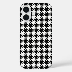 Houndstooth BW Rpt Pattern iPhone 16 Case