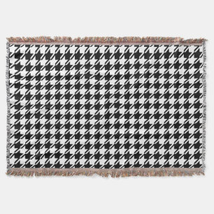 Houndstooth BW Rpt Pattern Throw Blanket