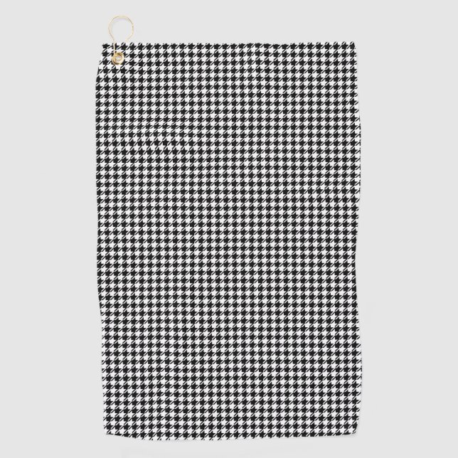 Houndstooth BW Sml Pattern Golf Towel (Front)