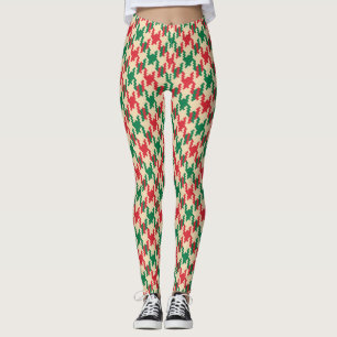 Houndstooth check pattern, dog tooth design. leggings