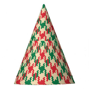 Houndstooth check pattern, dog tooth design. party hat