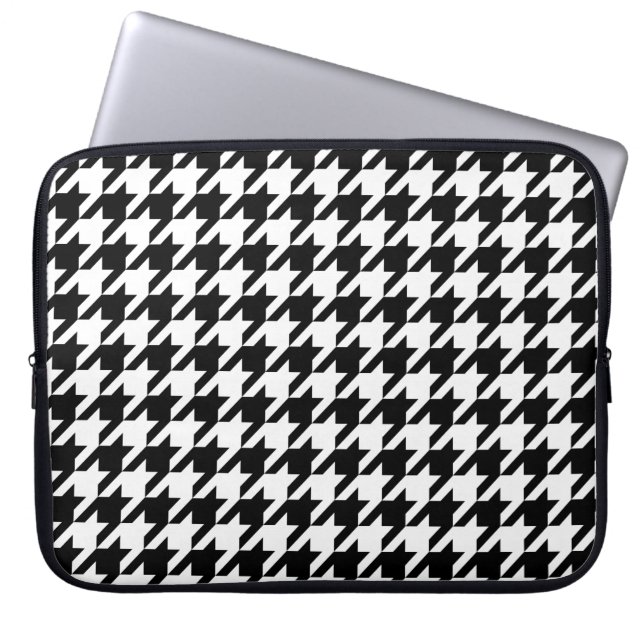 houndstooth check pattern laptop sleeve (Front)