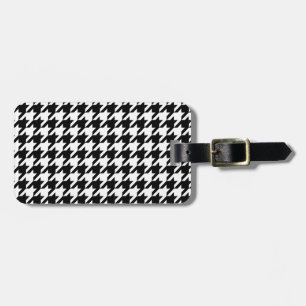 houndstooth check pattern luggage tag
