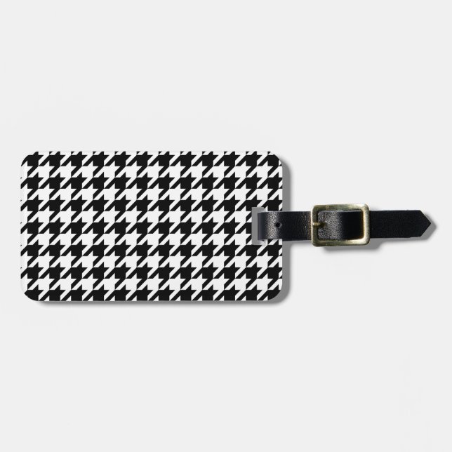 houndstooth check pattern luggage tag (Front Horizontal)
