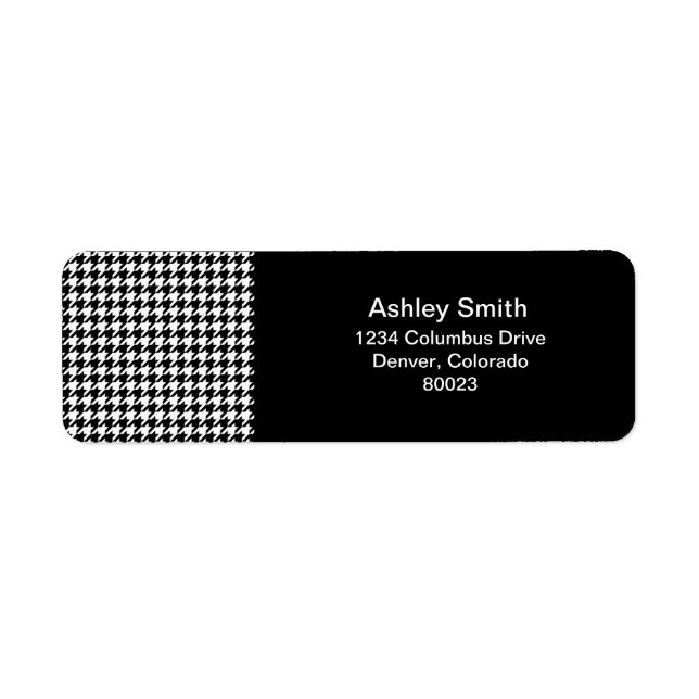 houndstooth check pattern return address label (Front)