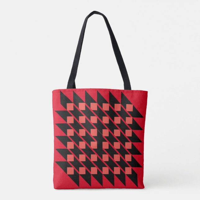 Houndstooth Check Tote Bag (Back)