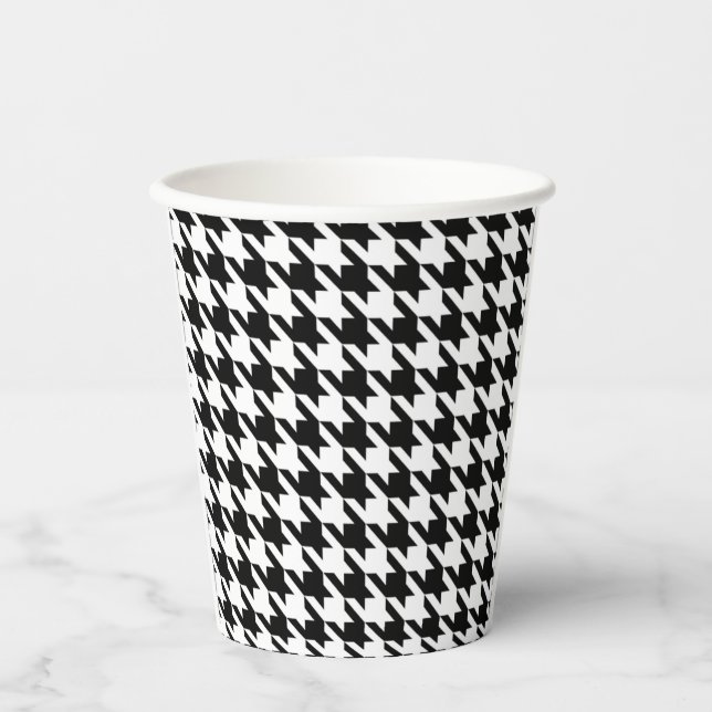 Houndstooth chequered vintage paper cups (Front)