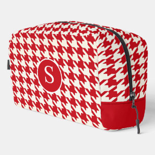 Houndstooth Cherry Red & White Toiletry Bag