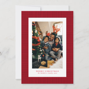 Houndstooth Christmas photo card