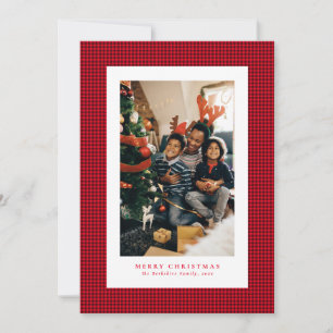 Houndstooth Christmas photo card