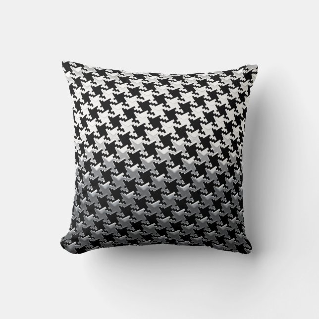 Houndstooth Chrome Mirror Style Cushion (Front)